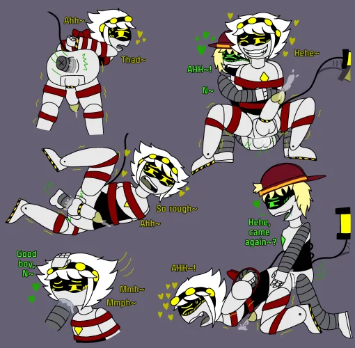 Murder Drones NSFW - N and Thad (w/ Bondage Play) by Chibipie-Kagane