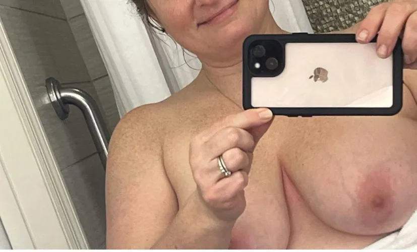 My 51 yr old wife exposing her wedding rings and 38d tits by funnomore71