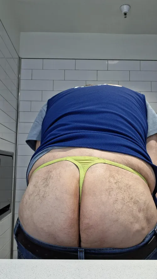 My ass and thong at work today  by PyrkyMyrky