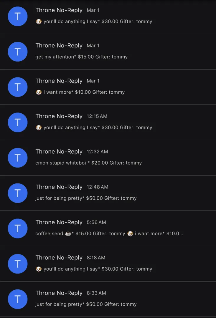 my ATM sub has me SHOWERED in sends by my demandKEEP PUMPING posted by Every-Thought1655