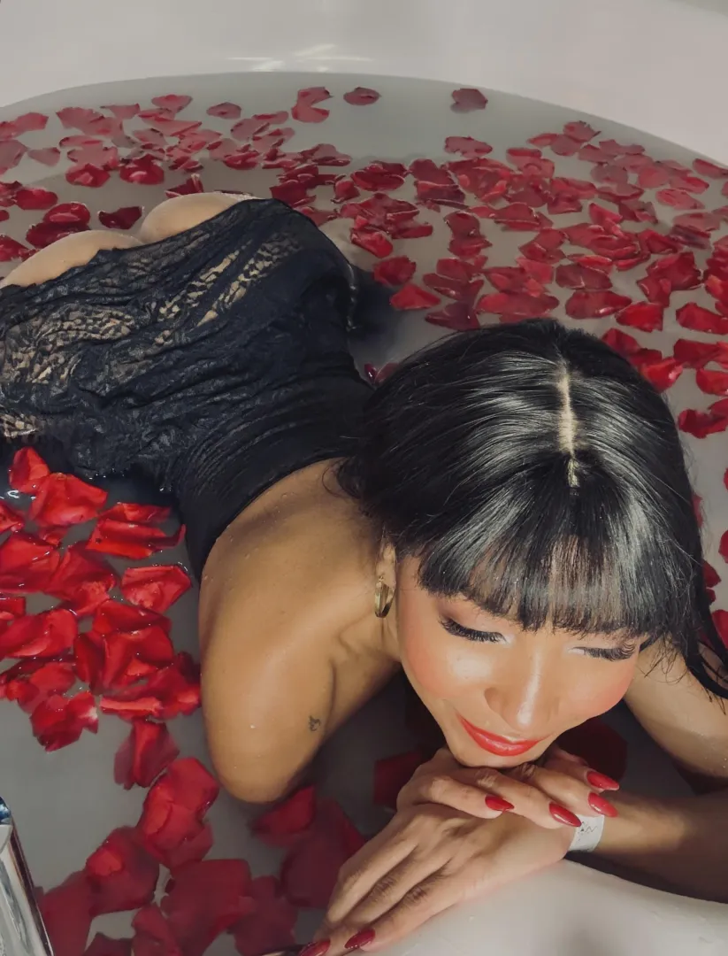 My black lingerie is my happy place, especially in a bubble bath posted by TwinkleChurro