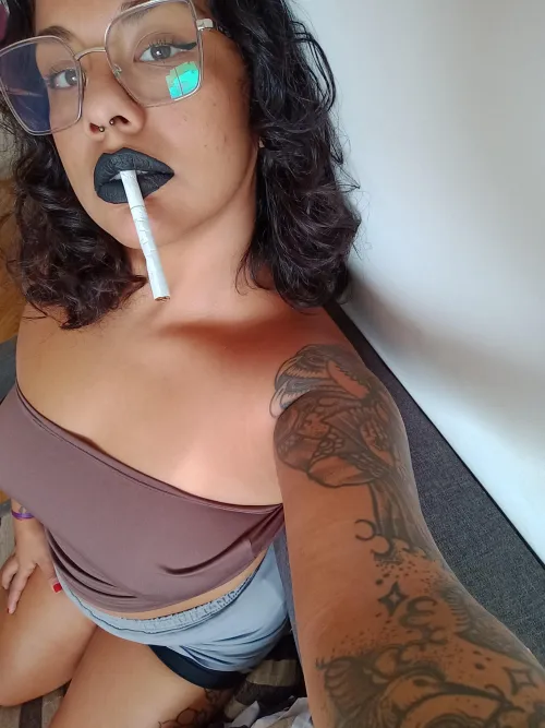 My black lips and a cigarette, a good combination by letti_curvy24