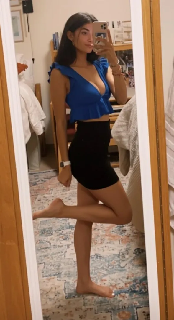 My cleavage is busting out my tight blue top, if you even leak a drop you're gonna be sorry posted by tincan638