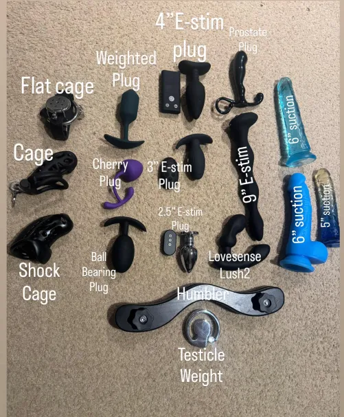 My edited collection, forgot to add my nipple clamps. Overdue for a play by Classic-Ad7377