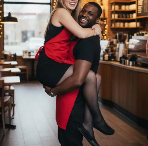 My favorite coworker - he loves when I wear tights to work. My husband hates that I work there by thenylonbandito