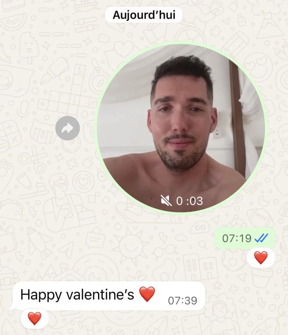 My French lover just wished me a happy Valentine's (and cuck saw it first while I was having a shower)  posted by No-Benefit3604