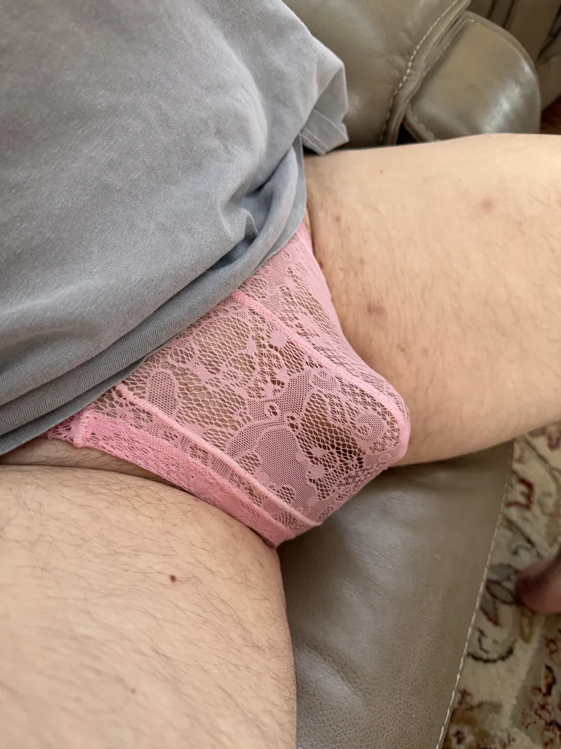 My little cock in my pink panties posted by SloStroker