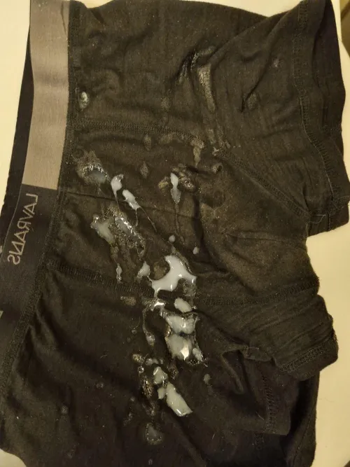 My load on my boxers by Straight_Cat_7209