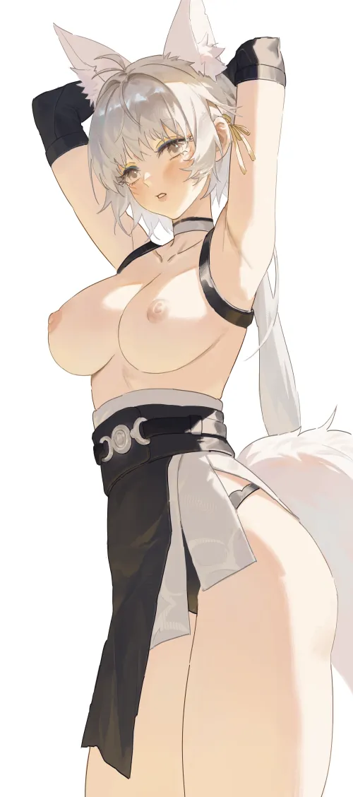 My new artwork , i draw foxgirl cosplay as rover from wuwa by LilYue1911