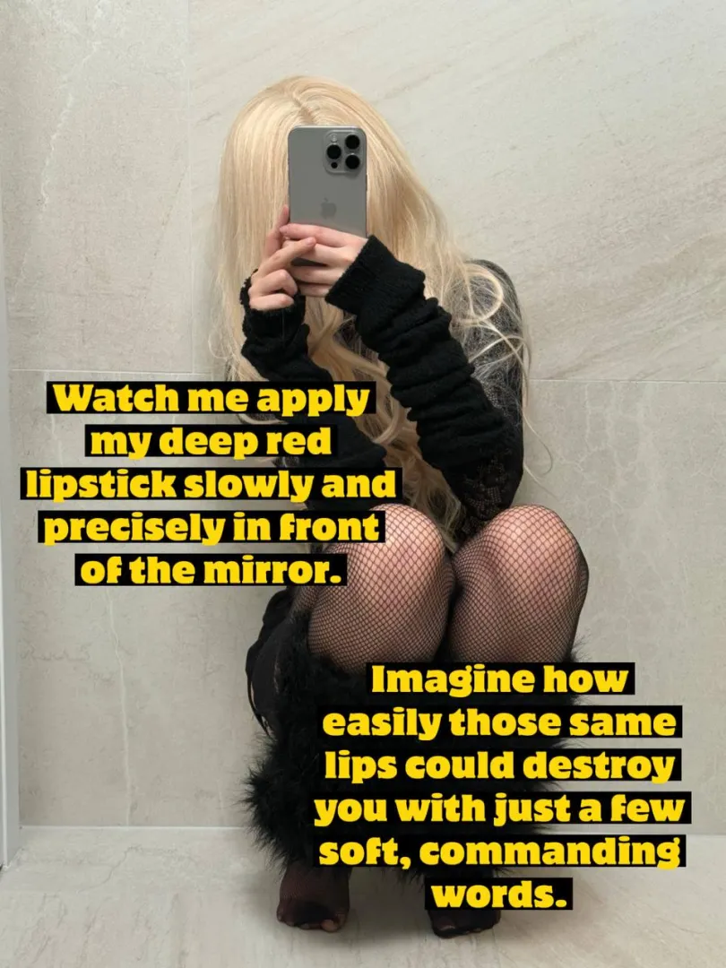 My red lips speak and you crumble instantly posted by CutLuxie