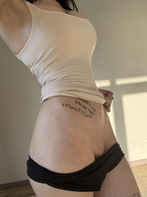 My tiny home shorts are as low as possible for this subreddit by fallenemoangel3