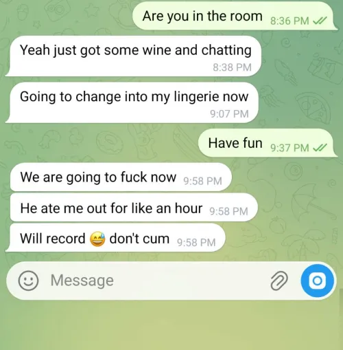 My wife is on her first overnight with a bull by kist4