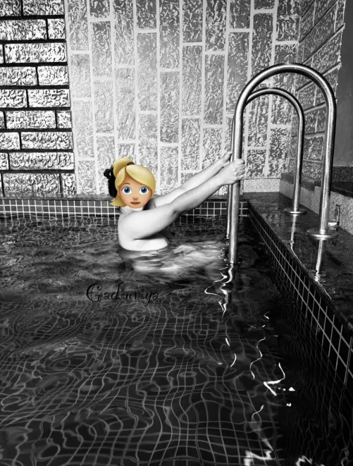 Naked pool stories by Travelfreakcouple