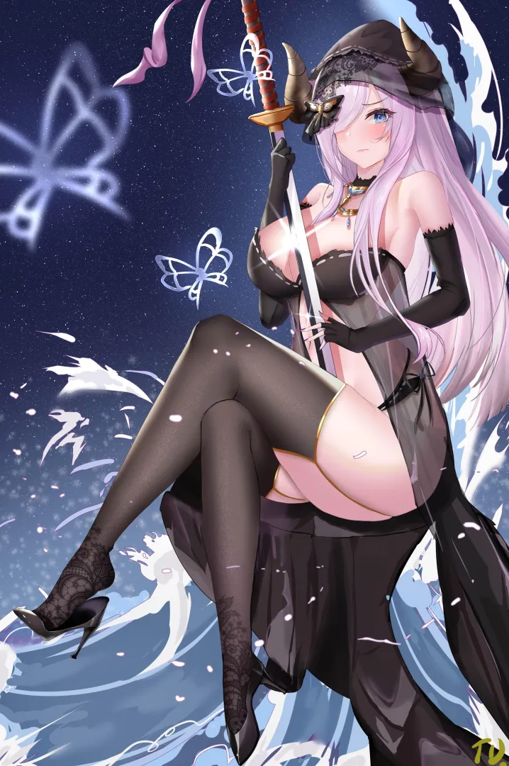 Narmaya in see-through clothes (藤蝶.) [Granblue Fantasy] posted by elegantloveglimmer