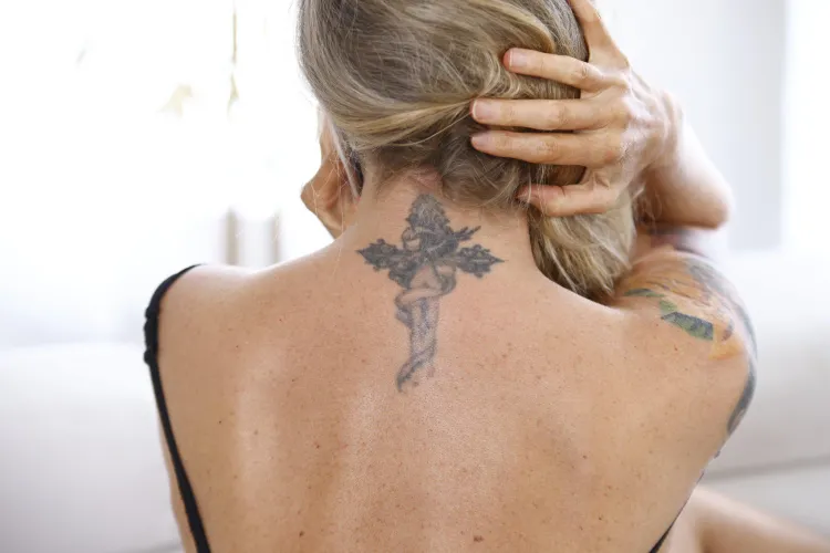 Neck Tattoo by HorseVarious7881