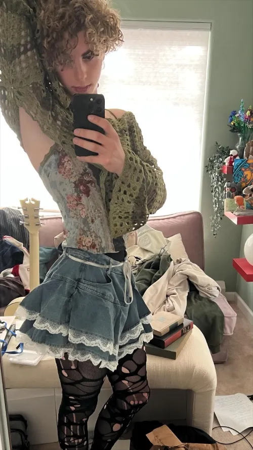 New fit! Swipe to undress and expose my new flat inverted cage :3 by Lunaa-Femboy