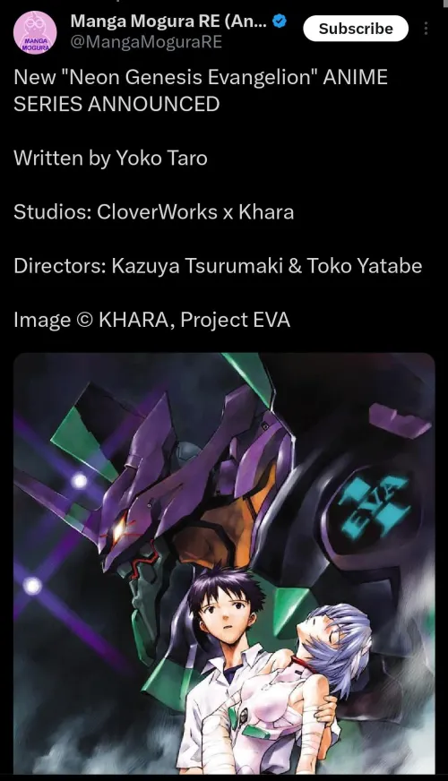 New Neon Genesis Evangelion anime project announced - story written by Yoko Taro (Nier Automata director) by gunkokoko