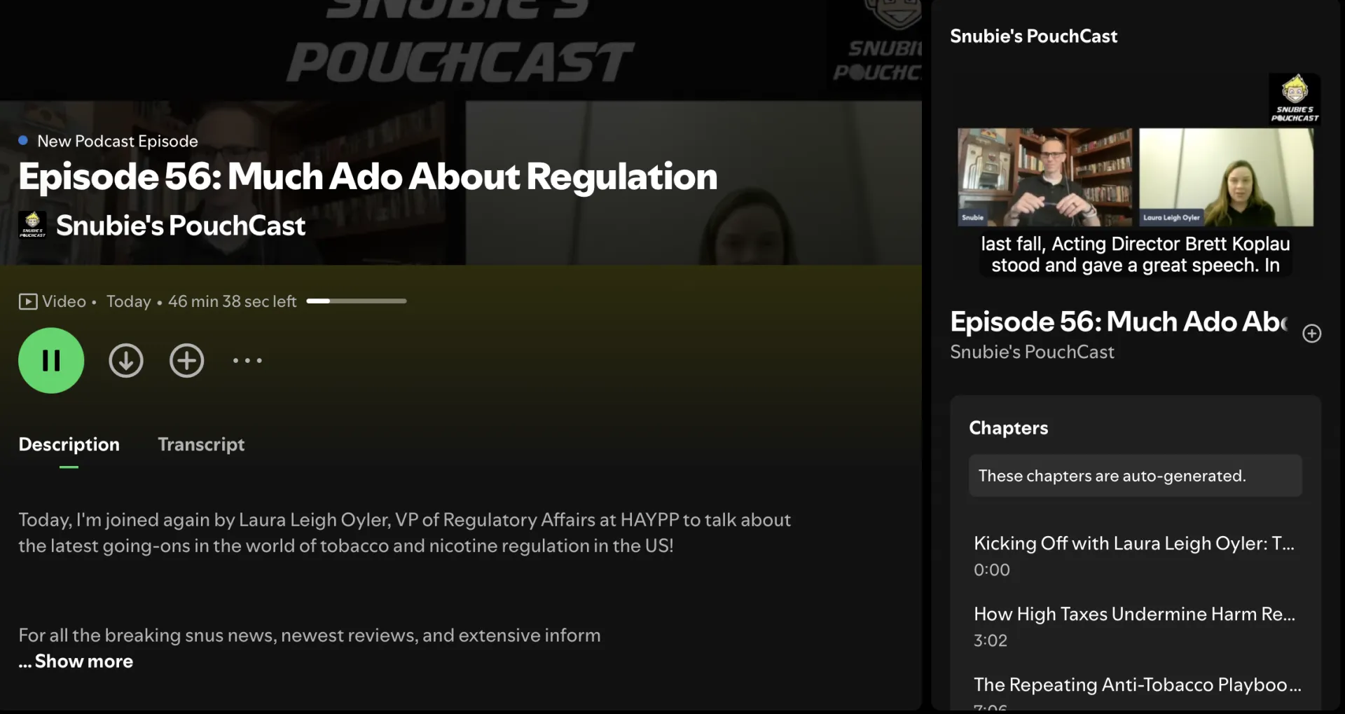 New podcast episode about snus, nicotine pouches, and regulation posted by Snubie1