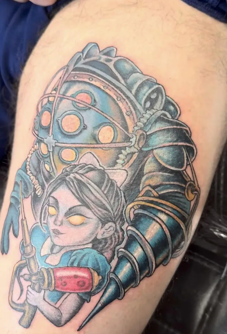 New tattoo on my leg. Please subscribe to my Onlyfans. Link is on my bio. posted by steve870904