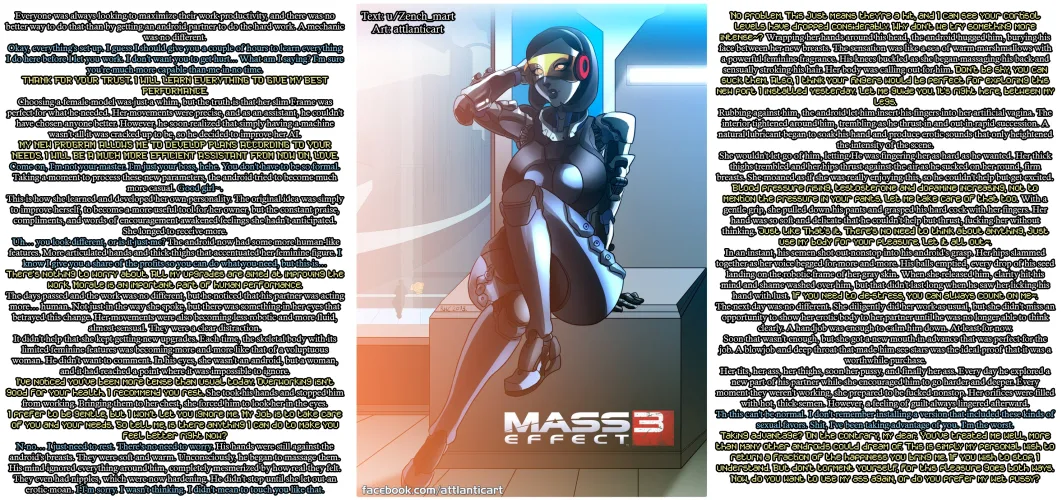 Next-generation assistant for a lone mechanic [Teasing] [Android girl] [teasing] [Handjob] [Creampie] [Casual sex] | Art: attlanticart by Zench_mart