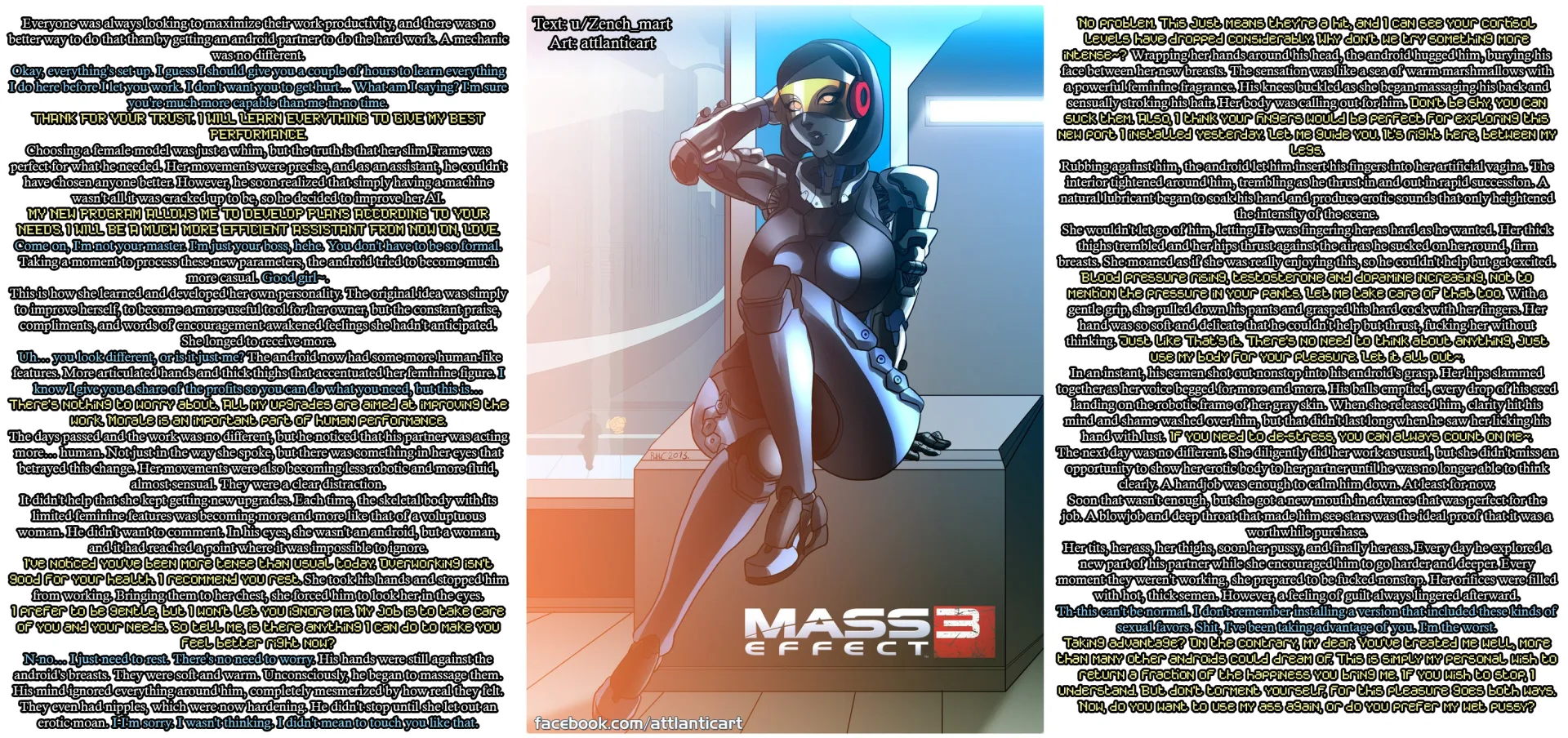 Next-generation assistant for a lone mechanic [Teasing] [Android girl] [teasing] [Handjob] [Creampie] [Casual sex] | Art: attlanticart posted by Zench_mart