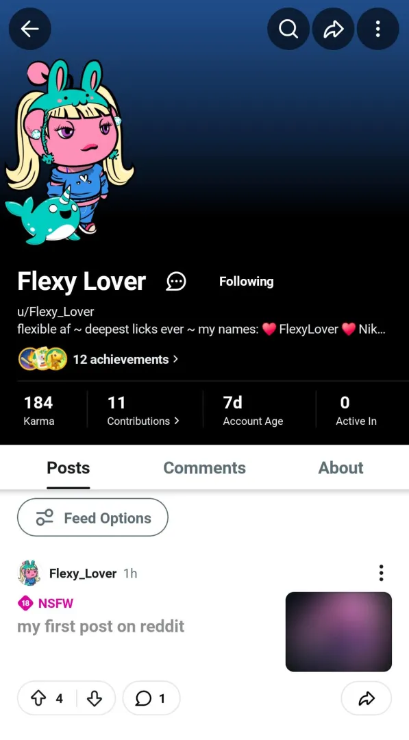 Nika's new Reddit page posted by Doitnow321