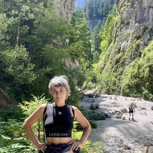 No bra even when hiking, my tits are too small anyway by LeylaLowe