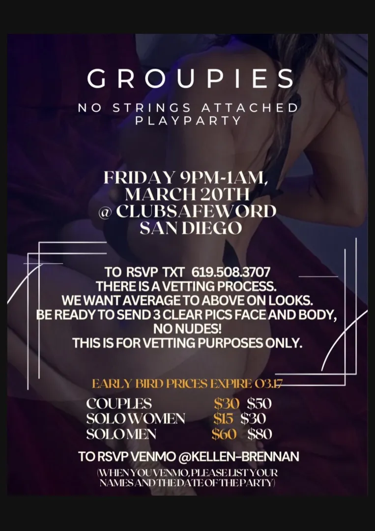 No strings attached play party Friday March 20th 9pm to 1 am(all information is in the picture and in the comments) posted by Carlos420slim