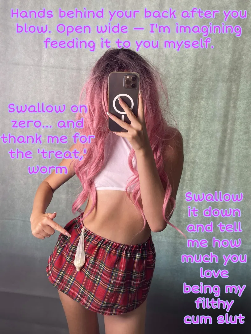 No tissue for loser! Cum on condom and then use your tongue! posted by PinkDolxo