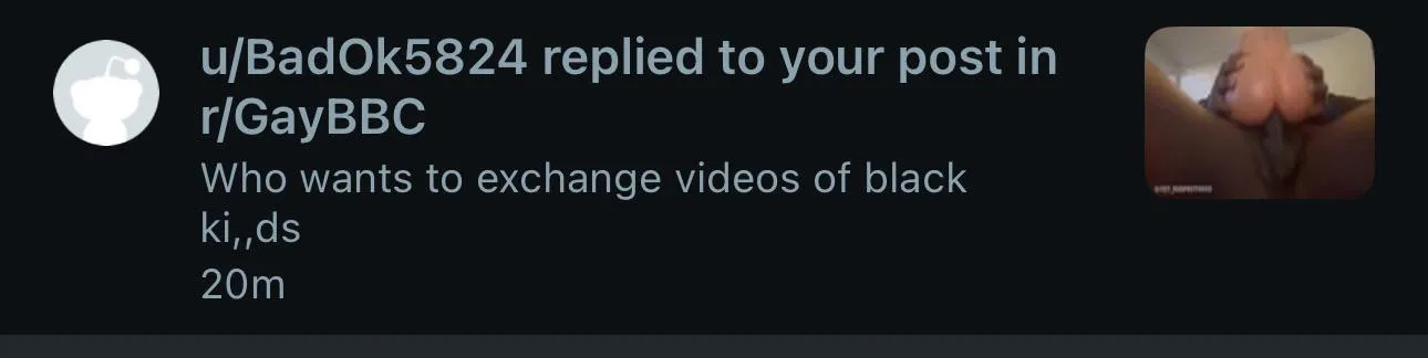 Not a dick pic but know there’s a pedo in this sub. Already report his page, yall should too  posted by Icy_Suspect4909