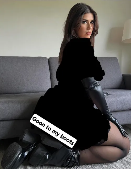 not even an inch of bare skin for you beta. Instead, you will touch you little clitty to my boots but you won’t cum until I tell you to and when you I will make you release your little disgusting beta liquid on the floor while I quickly pull my boots a by gothvaleria