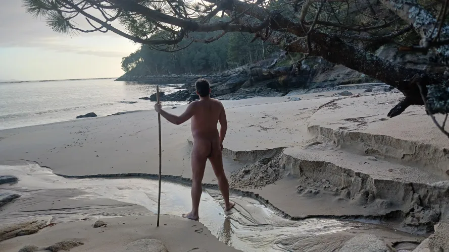 Nudist time. Alone at the beach by nudebodytime