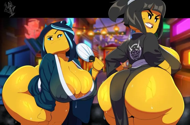 Nya and lady bone demon; by underground (artist) by Embarrassed_Jury_204