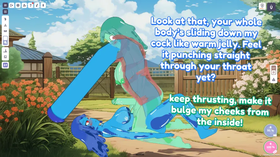 [OC] Blue Slime Endless Shaft Turns One Into a Living Cock-Tunnel in an All-the-Way-Through Cowgirl Ride (Lust Cupid) by dinotonte