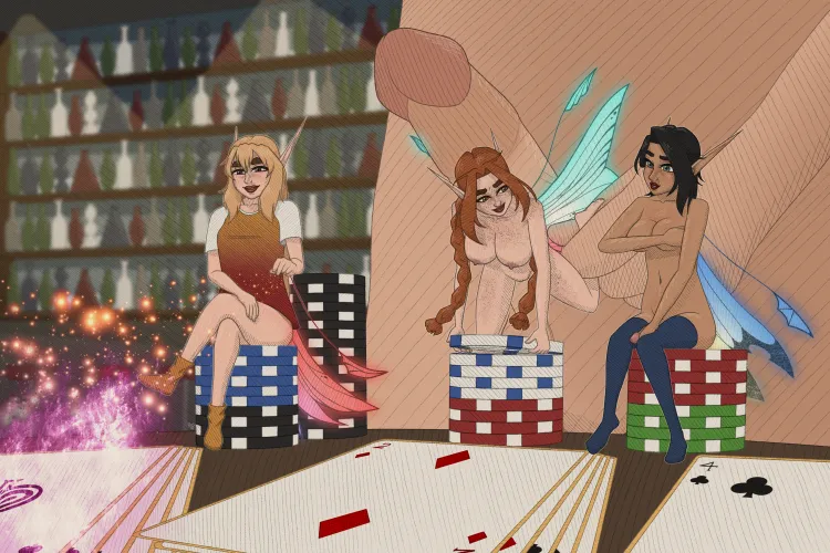 (OC) Fairy Poker Night by kinkyjunebug
