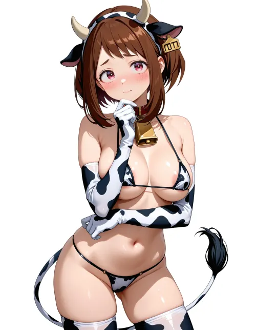 Ochaco in a Cowkini (YodayoAI) by Training-Gur7307