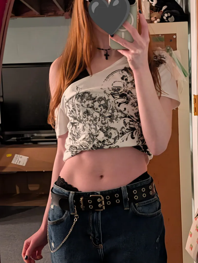 Off the shoulder top w/midriff posted by darkinternetangel