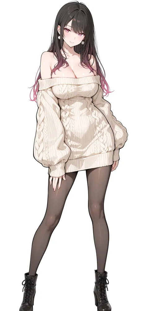 Off-Shoulder Sweater & Tights by WoolsonDaSheep