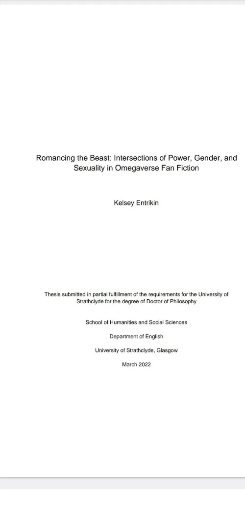 Omegaverse fan fiction is literature worth studying  ‍ by DHLawrence_sGhost