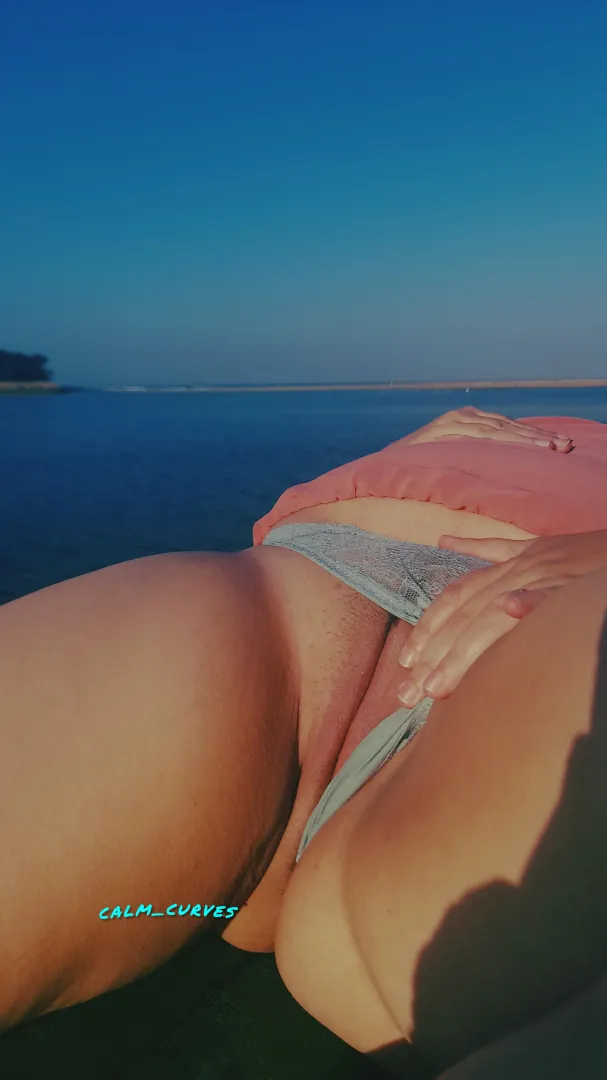 On a picnic table. posted by Calm_Curves