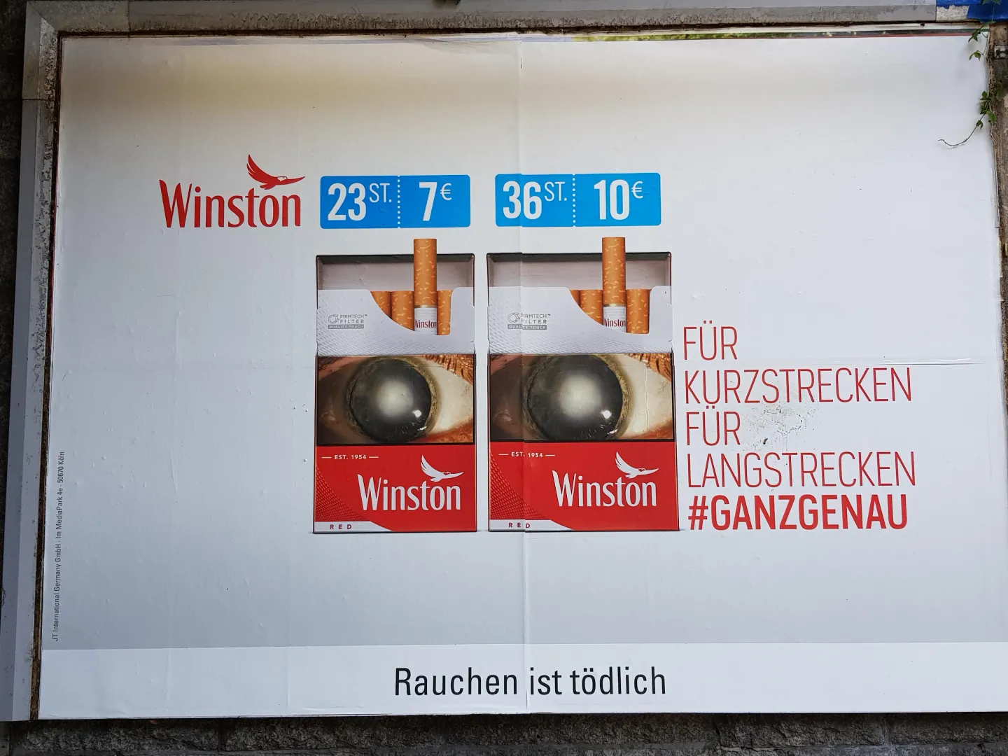 One of the last public Cigarette ads Germany in 2022 Advertising is still aloud there with strict regulations posted by neighboy28
