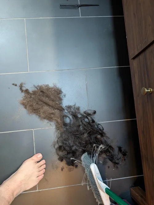 One pile is from a haircut, the other pile is from my lower half by TerribleLeg4777