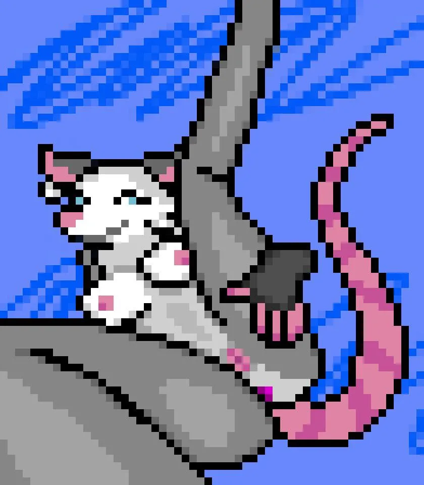 Opossum girl tries to seduce you~ (made by me, comms open ;3) posted by noshecats