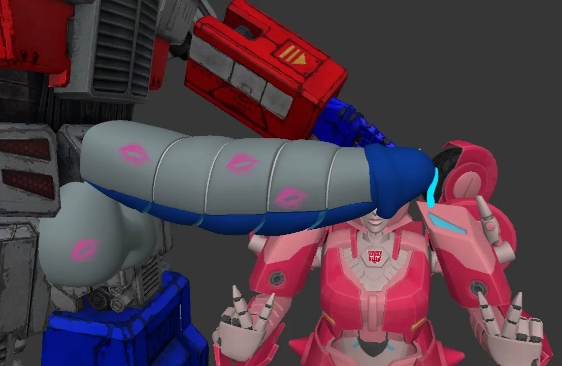 Optimus and Elita (made in prisma 3D) posted by StrawberryOk7561