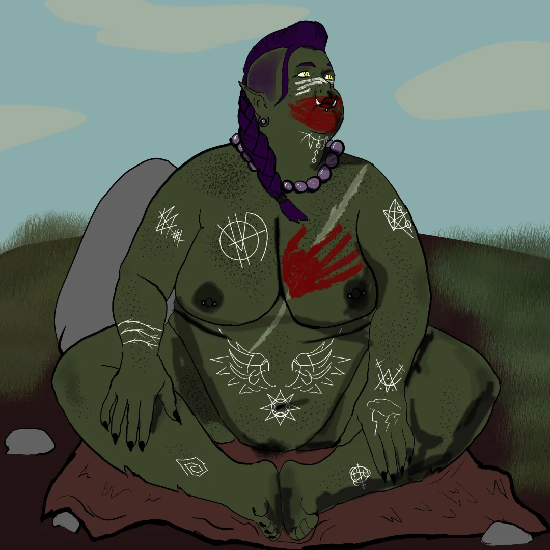 Orc Woman Sitting by Me [OC] posted by _isaidiwasawizard_