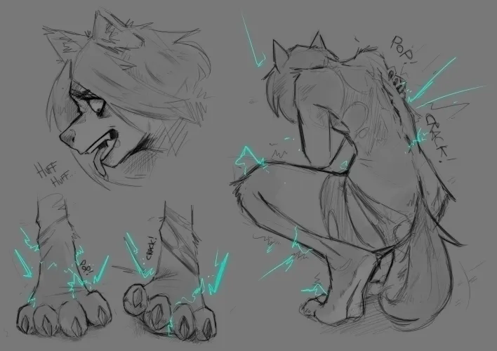 Ouch! [Werewolf TF] by __Ookami_