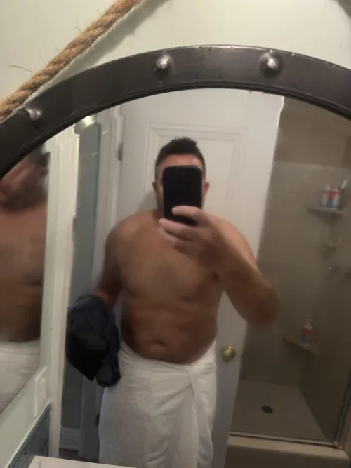 Out of the shower by guytryingtolearn8inD