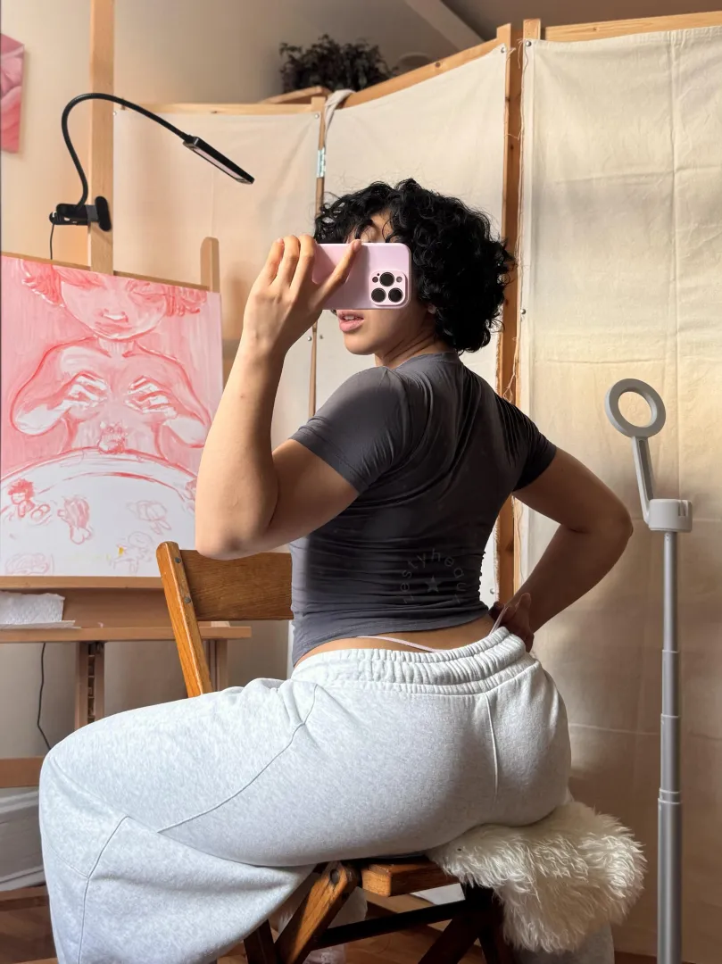 Painting progress doesnt count if I don’t take at least a million selfies [f] posted by zestyheaux