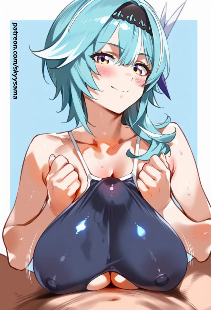 Paizuri under swimsuit posted by haidoro_