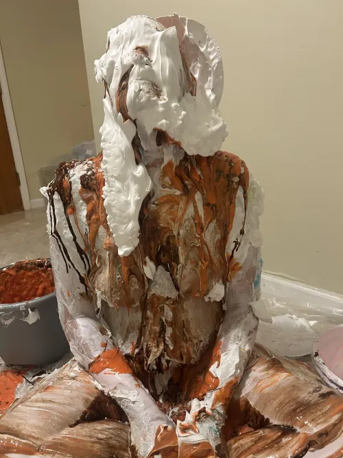 Part two of my post from yesterday. Girlfriend pied and slimed and sticky. by molliechrist